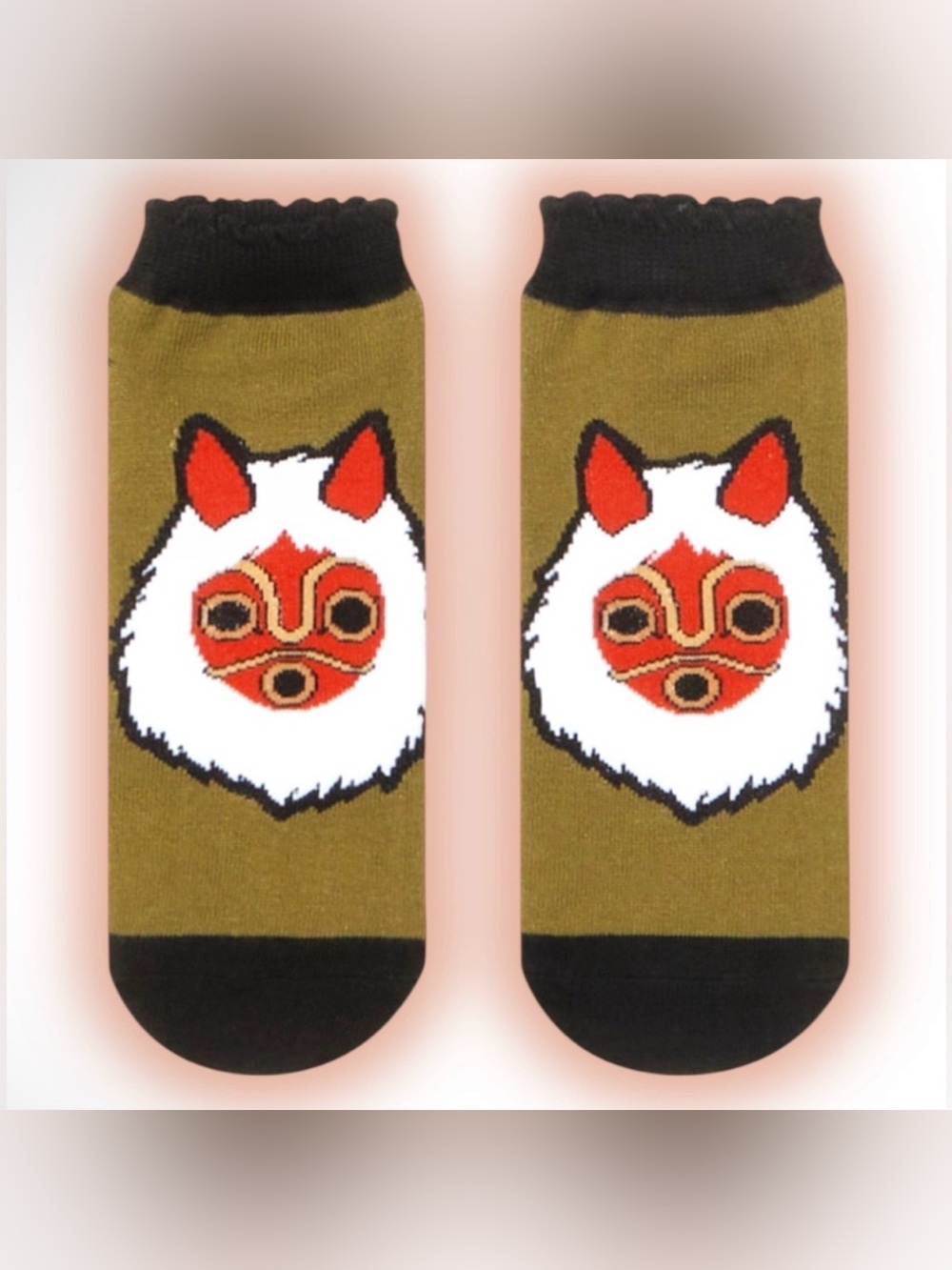 Studio Ghibli Princess Mononoke Mask Ruffle No-Show Socks